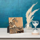 The Great Hokusai Wave Bamboo Wood Style Accent Fotoplaat (Insitu)