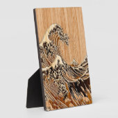 The Great Hokusai Wave Bamboo Wood Style Accent Fotoplaat (Zijkant)