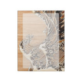 The Great Hokusai Wave Bamboo Wood Style Accent Notitieblok (Linkerzijde)