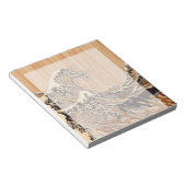 The Great Hokusai Wave Bamboo Wood Style Accent Notitieblok (Schuin)