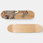 The Great Hokusai Wave Bamboo Wood Style Accent Persoonlijk Skateboard (Horizontaal)