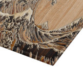 The Great Hokusai Wave Bamboo Wood Style Accent Snijplank (Hoek)