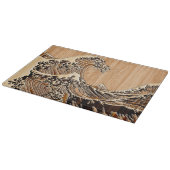 The Great Hokusai Wave Bamboo Wood Style Accent Snijplank (Hoek)