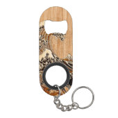 The Great Hokusai Wave Bamboo Wood Style Sleutelhanger Flessenopener (Achterkant)