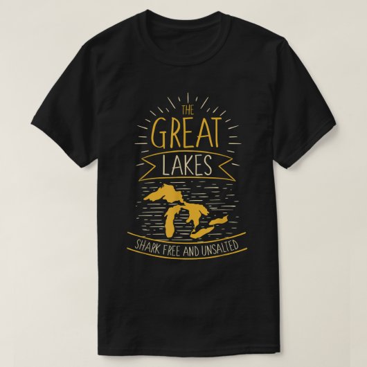 The Great Lakes Shark Free Unsalted Michigan Gift T-shirt (Design voorkant)