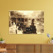 The Great Roman Bath, Bath (foto van B/w) Canvas Afdruk (Insitu (Woonkamer))