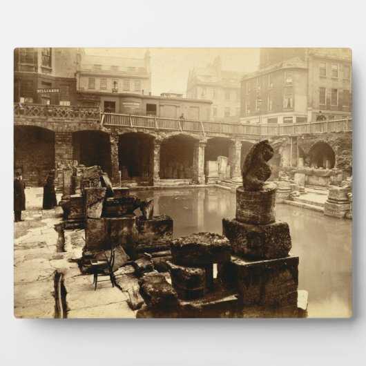 The Great Roman Bath, Bath (foto van B/w) Fotoplaat (Voorkant)