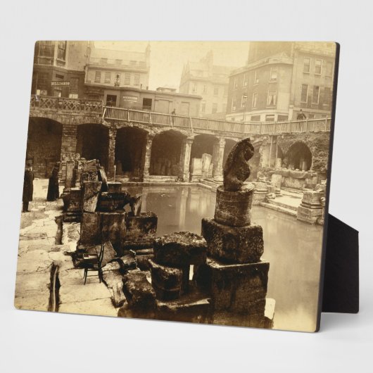 The Great Roman Bath, Bath (foto van B/w) Fotoplaat (Zijkant)