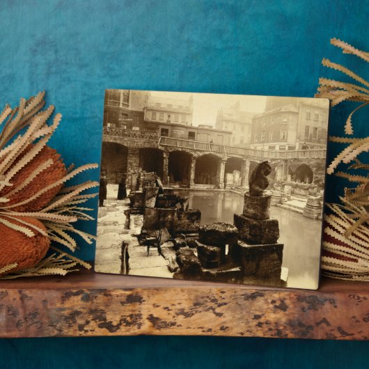 The Great Roman Bath, Bath (foto van B/w) Fotoplaat (Zijkant)