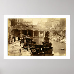 The Great Roman Bath, Bath (foto van B/w) Poster