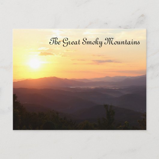 The Great Smoky Mountains TN Sunrise Briefkaart (Voorkant)