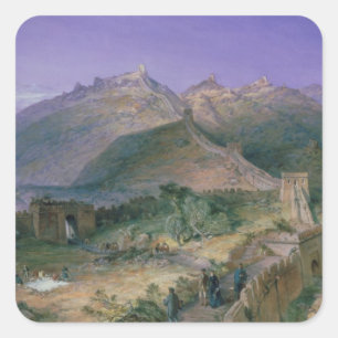 The Great Wall of China, 1886 (m/c) Vierkante Sticker