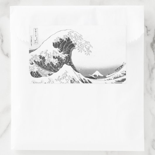 The Great Wave / Black & White Rechthoekige Sticker (Tas)