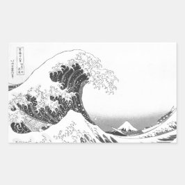 The Great Wave / Black & White Rechthoekige Sticker