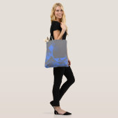 The Great Wave Canvas tas Blauw & Grijs (Op model)
