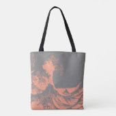The Great Wave Canvas tas Blauw & Grijs (Achterkant)