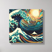 The Great Wave, golf uit Kanagawa v1 Canvas Afdruk (Voorkant)