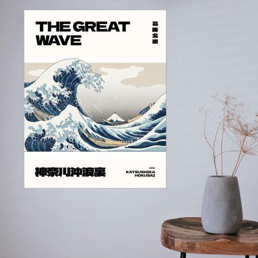 The Great Wave Hokusai Contemporary Minimal Poster