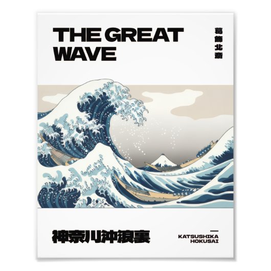 The Great Wave Hokusai Contemporary Minimal Poster (Voorkant)