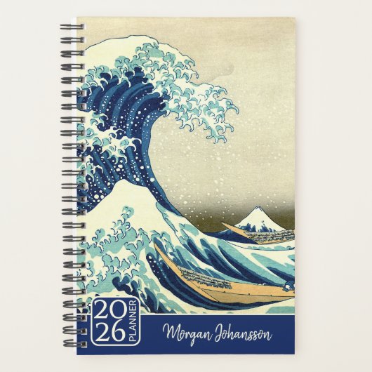 The Great Wave – Katsushika Hokusai – Custom Text  Planner (Voorkant)