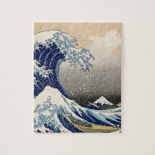"The Great Wave" kopie van het origineel van Hokus Legpuzzel (Verticaal)