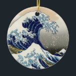 The Great Wave of Kanagawa - Katsushika Hokusai Keramisch Ornament<br><div class="desc">The Great Wave of Kanagawa. Two boats with people trying to conquer the ocean waves,  with the Fuji mountain at the background. Famous Japanese Ukiyo-e,  or woodblock print,  by Japanese artist Katsushika Hokusai.</div>
