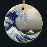The Great Wave of Kanagawa - Katsushika Hokusai Keramisch Ornament<br><div class="desc">The Great Wave of Kanagawa. Two boats with people trying to conquer the ocean waves,  with the Fuji mountain at the background. Famous Japanese Ukiyo-e,  or woodblock print,  by Japanese artist Katsushika Hokusai.</div>