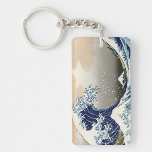 The Great Wave of Kanagawa - Katsushika Hokusai Sleutelhanger (Voorkant)