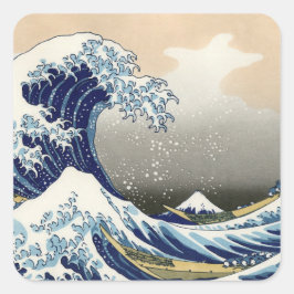 The Great Wave of Kanagawa - Katsushika Hokusai Vierkante Sticker