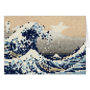 The Great Wave off Kanagawa 8 Bit Pixel Art Kaart