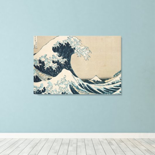 The Great Wave off Kanagawa Canvas Afdruk (Insitu (Houten vloer))