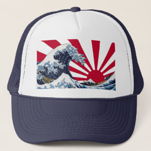 "The Great Wave off Kanagawa"+"Rising sun flag" キ Trucker Pet