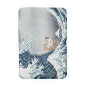 The Great Wave off Kanagawa with Cute Kittens Badmat (Voorkant Verticaal)