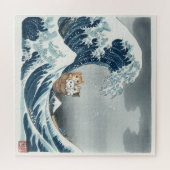 The Great Wave off Kanagawa with Cute Kittens Legpuzzel (Horizontaal)