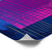 The Great Wave opnieuw geïnterpreteerd in abstract Poster (Hoek)