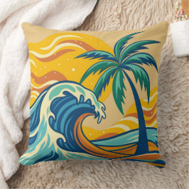 The Great Wave Palm Tree Kussen