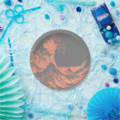 The Great Wave Paper Borden Peach & Grey Papieren Bordje (Feest)