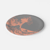 The Great Wave Paper Borden Peach & Grey Papieren Bordje (Gekanteld)