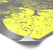 The Great Wave Poster Geel & Grijs (Hoek)