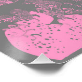 The Great Wave Poster Roze & Grijs (Hoek)