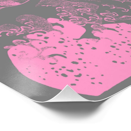 The Great Wave Poster Roze & Grijs (Hoek)
