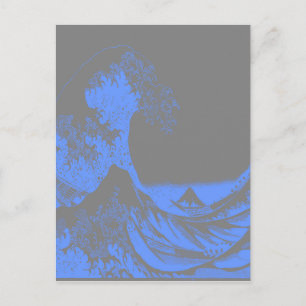 The Great Wave Seafoam Blauw & Grijs Briefkaart