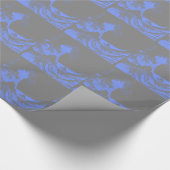 The Great Wave Seafoam Blauw & Grijs Cadeaupapier (Hoek)