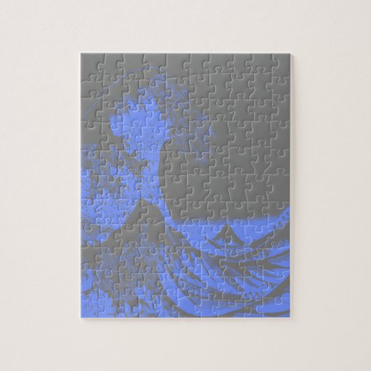 The Great Wave Seafoam Blauw & Grijs Legpuzzel (Verticaal)