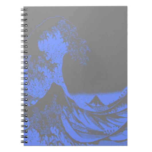 The Great Wave Seafoam Blauw & Grijs Notitieboek (Voorkant)