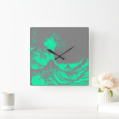 The Great Wave Seafoam Green & Grey Clock Vierkante Klok (Huis)