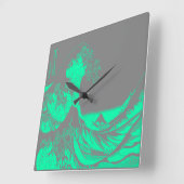 The Great Wave Seafoam Green & Grey Clock Vierkante Klok (Hoek)