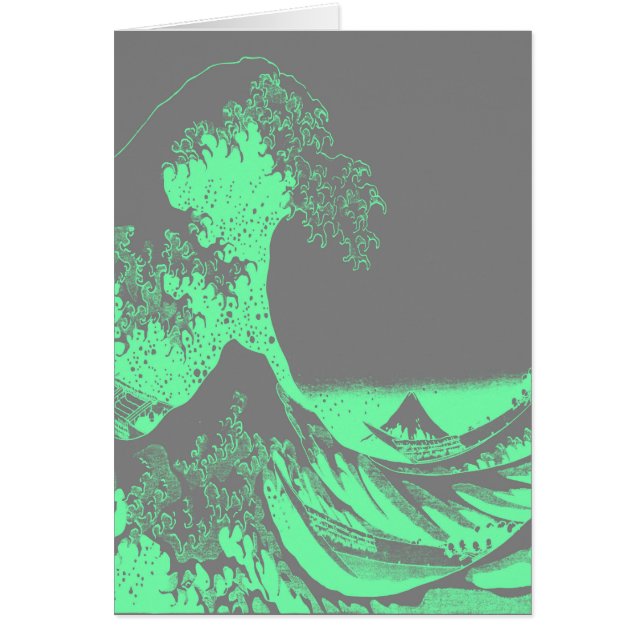 The Great Wave Seafoam Groen & Grijs (Voorkant)