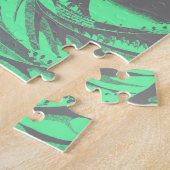 The Great Wave Seafoam Groen & Grijs Legpuzzel (Zijkant)