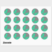 The Great Wave Seafoam Groen & Grijs Ronde Sticker (Vel)